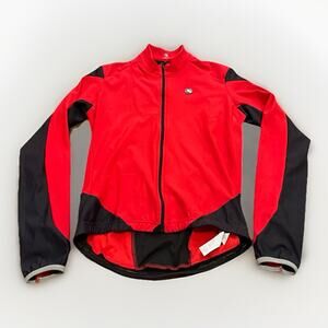 Giordana Mens Red Cycling Full Zip Long Sleeve Jersey Size L Made In Italy
